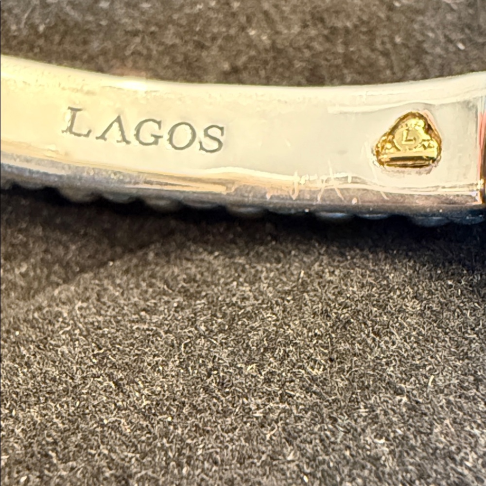 LAGOS Luna Pearl cuff bracelet 925/750 - Picture 4 of 7